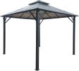 Outdoor Aluminum Hardtop Gazebo  with Netting;  10' x 10'