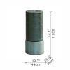 44" Tall Large Round Green Ribbed Tower Water Fountain, Verge Bronze, Cement Outdoor Bird Feeder / Bath Fountain