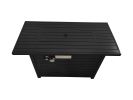 Living Source International 24" H x 54" W Steel Outdoor Fire Pit Table with Lid (Black)