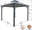 Outdoor Aluminum Hardtop Gazebo  with Netting;  10' x 10'