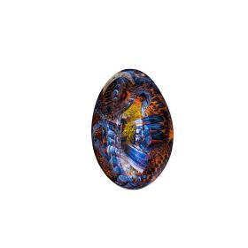 1 Set Lava Dragon Egg Crystal Transparent Resin Statue Luminous Dinosaur Eggs Souvenir Resin Craft Ornamental Home Decor Gifts (Color: Blue)