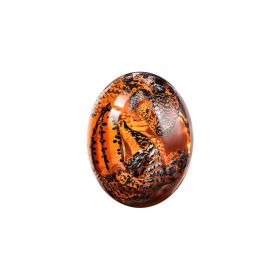 1 Set Lava Dragon Egg Crystal Transparent Resin Statue Luminous Dinosaur Eggs Souvenir Resin Craft Ornamental Home Decor Gifts (Color: Red)